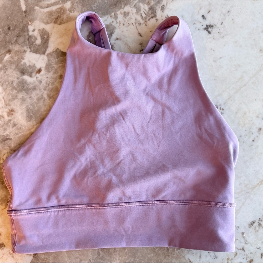 Lulu Lemon Lavender High-Neck Athletic Sports Bra